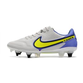 Nike Tiempo Legend 9 Elite SG Pro Soccer Cleats Grey Fog Volt Sapphire