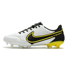 Nike Tiempo Legend IX Elite FG White Dark Smoke Grey Black Yellow Strike