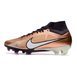 Nike Zoom Mercurial Superfly IX Elite FG Firm Ground Soccer Cleats Metallic Copper White