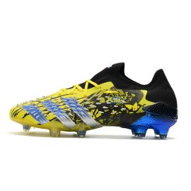 adidas Predator Freak.1 Low FG Soccer Cleats Bright Yellow/Silver Metallic/Core Black