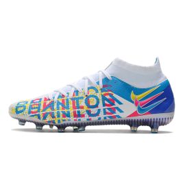Nike Phantom GT Elite DF AG Soccer Cleats 3D Reveal Chlorine Blue Pink Blast Opti Yellow