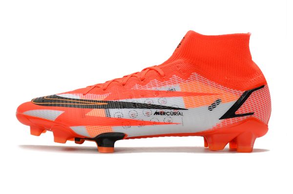 Nike Mercurial Superfly 8 Elite CR7 FG Soccer Cleats Chile Red Black Ghost Total Orange