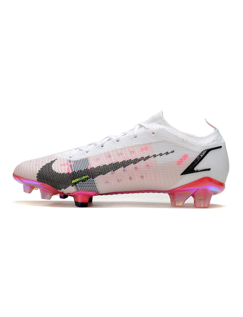 Nike Mercurial Vapor 14 Elite FG Soccer Cleats White Black Bright Crimson  Pink Blast