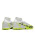Nike Mercurial Superfly 8 Elite Safari TF Soccer Cleats - White_Black_Metallic Silver_Volt