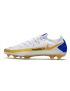 Nike Phantom GT Elite FG Soccer Cleats White Golden Blue