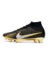 Nike Zoom Mercurial Superfly IX Elite FG Firm Ground Soccer Cleats Black Gold White