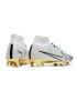 Nike Zoom Mercurial Superfly IX Elite FG Firm Ground Soccer Cleats White Black Gold