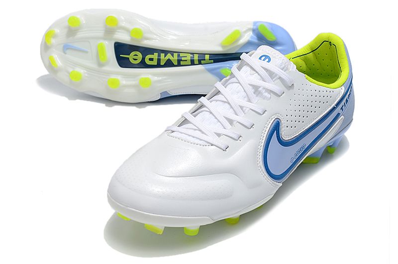 gusano al revés Optimismo Cheap Nike Tiempo Legend 9 Elite FG Soccer Cleats White Blue Volt