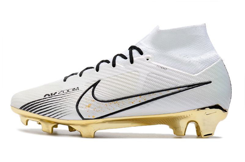 Oriental La nuestra ducha Nike Zoom Mercurial Superfly IX Elite FG Firm Ground Soccer Cleats White  Black Gold