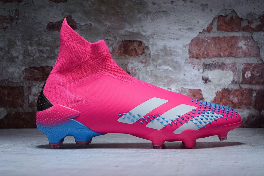 white and blue adidas predator