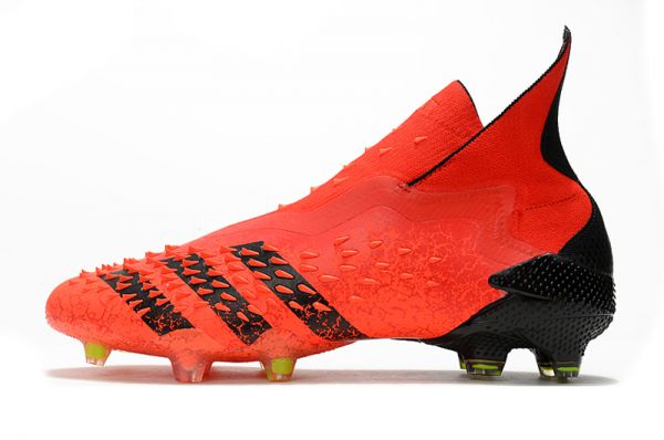 The 2022 Adidas Predator Freak FG Cleats Red Black Solar Red