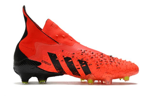 red and black soccer cleats