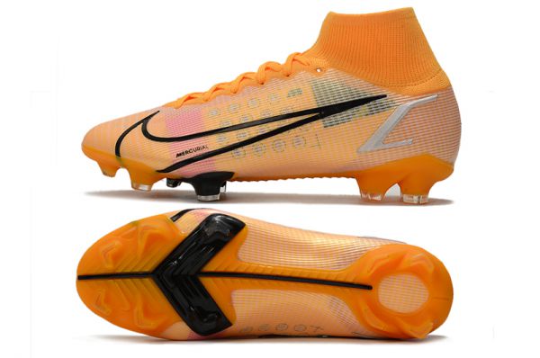 nike orange and black soccer shoes