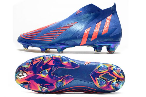 adidas Predator Edge+ FG Soccer Cleats Hi-Res Blue Turbo Hi-Res Blue
