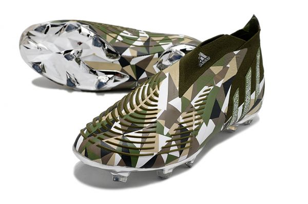 Adidas Predator Edge+ FG Olive Silver Metallic Magic Lime