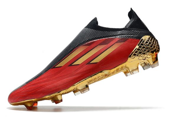 Adidas X Speedflow + FG Soccer Cleats Vivid Red Gold Metallic Core Black