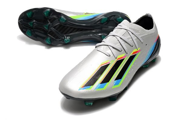 adidas X Speedportal.1 FG Soccer Cleats Silver Metallic Black Yellow