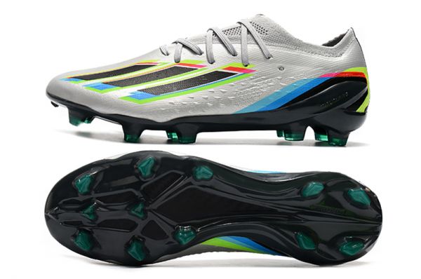 adidas X Speedportal.1 FG Soccer Cleats Silver Metallic Black Yellow