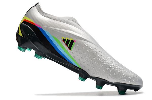 adidas X Speedportal+ FG 2022 Soccer Cleats Silver Metallic Black Yellow