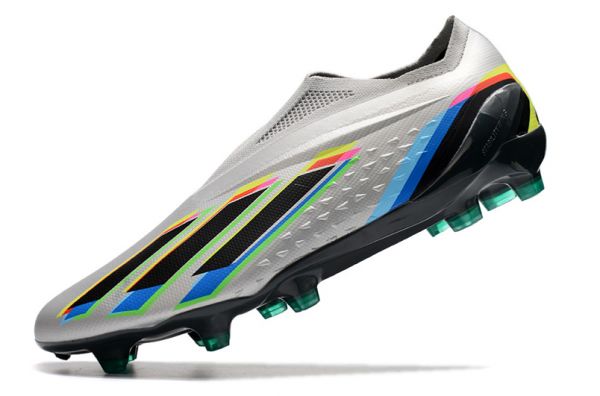 adidas X Speedportal+ FG 2022 Soccer Cleats Silver Metallic Black Yellow
