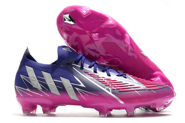 Cheap Adidas Predator Edge.1 Low FG Soccer Cleats Team College Purple Silver Metallic Shock Pink