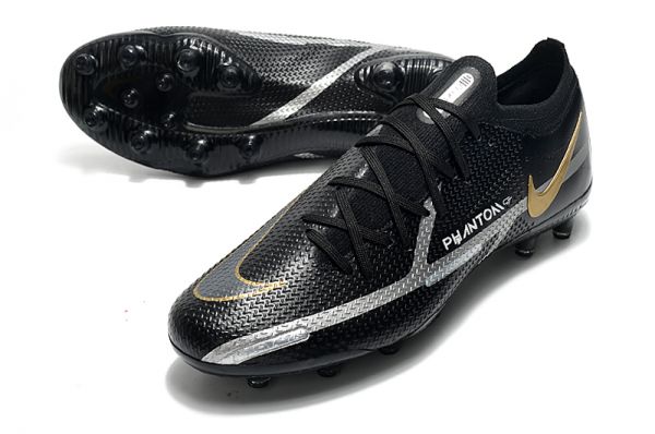 Cheap Nike Phantom GT 2 Elite AG-PRO Soccer Cleats Black Grey Metallic Gold
