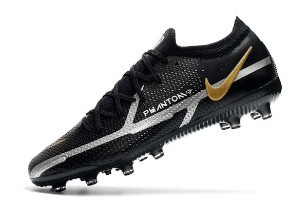 Cheap Nike Phantom GT 2 Elite AG-PRO Soccer Cleats Black Grey Metallic Gold