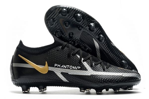 Cheap Nike Phantom GT 2 Elite AG-PRO Soccer Cleats Black Grey Metallic Gold