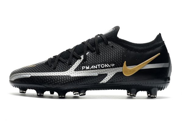 Cheap Nike Phantom GT 2 Elite AG-PRO Soccer Cleats Black Grey Metallic Gold