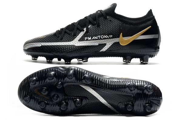 Cheap Nike Phantom GT 2 Elite AG-PRO Soccer Cleats Black Grey Metallic Gold