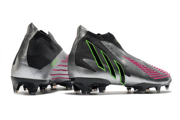 adidas Predator Edge+ FG Soccer Cleats Silver Pink Green