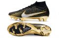Nike Zoom Mercurial Superfly IX Elite FG Firm Ground Soccer Cleats Black Gold White